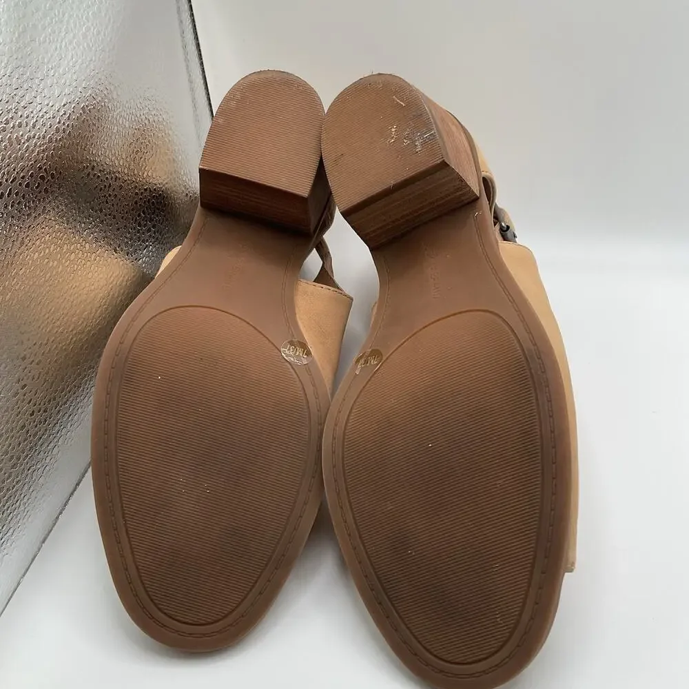 Lucky Brand Tan Open-Toe Leather Ankle Booties - Picture 9 of 11